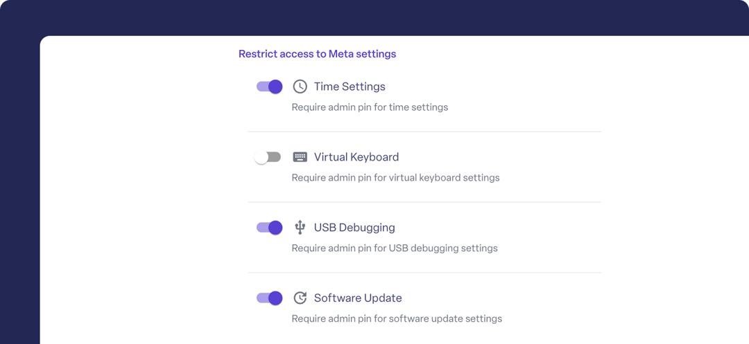 restrict access to meta device settings