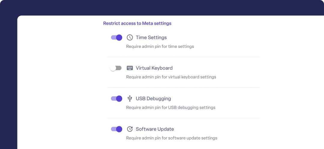restrict access to meta device settings