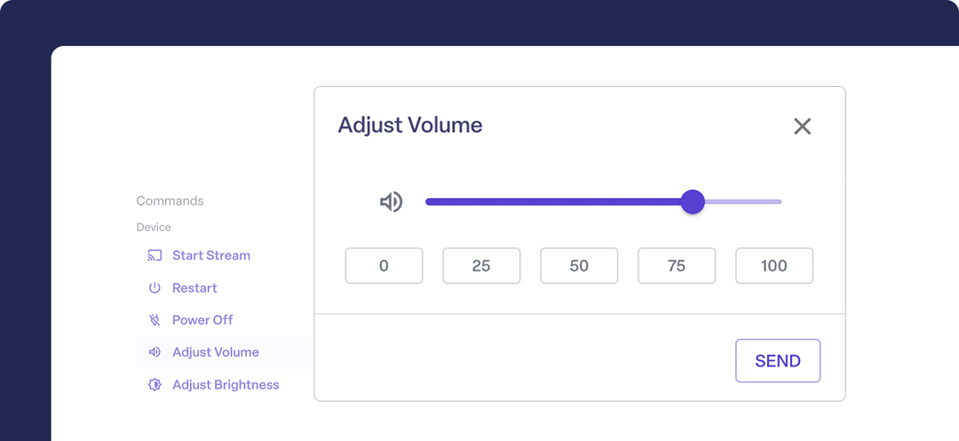 adjust volume command